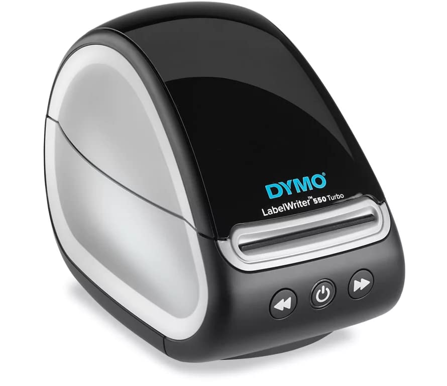 DYMO LabelWriter 550 Turbo Direct Thermal Label Printer, USB and LAN Connectivity - up to 90 Labels Per Minute, 300 dpi, Auto Label Recognition, Monochrome Label Maker, GST Printer Cable, Label Bundle