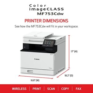 Canon Color imageCLASS MF753Cdw - All in One, Duplex, Wireless, Mobile-Ready Laser Printer with 3 Year Limited Warranty