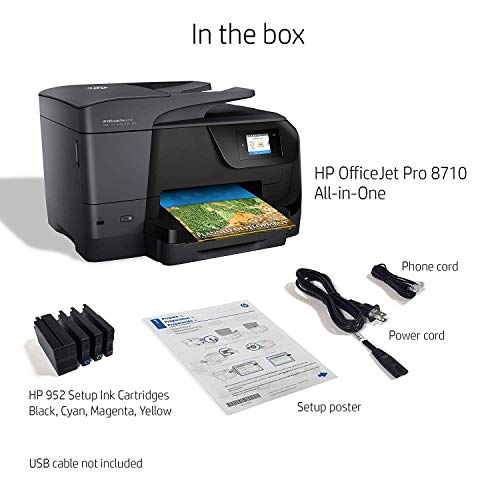 HP OfficeJet Pro 8710 All-in-One Wireless Printer, HP Instant Ink or Amazon Dash replenishment ready (M9L66A), Black