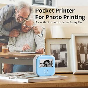 Mini Pocket Sticker Printer-Bluetooth Pocket Thermal Printer-Portable Smart Photo Printer for iPhone, Compatible with iOS&Android, T02 Receipt Mobile Sticker Printer for Journal, Notes, Memo, Photo