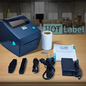 Hotlabel S8 Shipping Label Printer -100 4×6 Mailing Thermal Labels, USB Barcode Desktop Thermal Shipping Label Printer for UPS USPS FedEx Ebay Etsy Shopify Packages Postage Label Writer Windows Mac