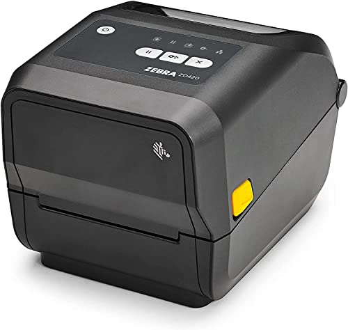 ZEBRA ZD420T 300dpi Thermal Transfer and Direct Thermal Desktop Printer, Black - USB, USB Host Connectivity - 4" Print Width, 4 IPS, Monochrome- ZD42043-T, JTTANDS Printer_Cable