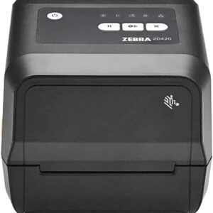 ZEBRA ZD420T 300dpi Thermal Transfer and Direct Thermal Desktop Printer, Black - USB, USB Host Connectivity - 4" Print Width, 4 IPS, Monochrome- ZD42043-T, JTTANDS Printer_Cable