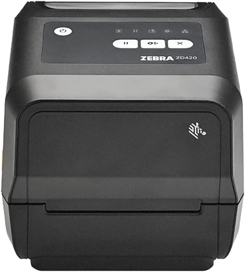 ZEBRA ZD420T 300dpi Thermal Transfer and Direct Thermal Desktop Printer, Black - USB, USB Host Connectivity - 4" Print Width, 4 IPS, Monochrome- ZD42043-T, JTTANDS Printer_Cable