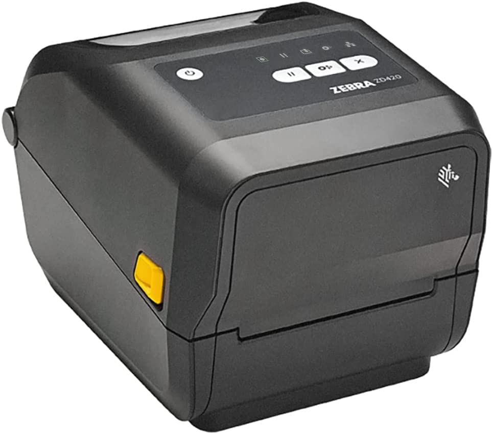 ZEBRA ZD420T 300dpi Thermal Transfer and Direct Thermal Desktop Printer, Black - USB, USB Host Connectivity - 4" Print Width, 4 IPS, Monochrome- ZD42043-T, JTTANDS Printer_Cable