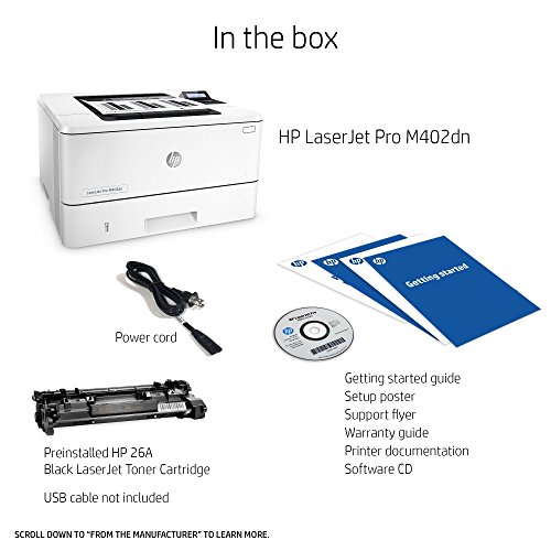 HP Laserjet Pro M402dn Monochrome Printer, Amazon Dash Replenishment Ready (C5F94A) (Renewed)