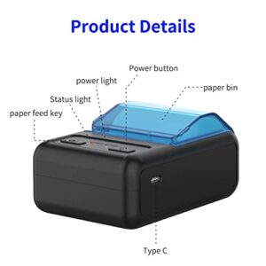 BestXinYin 58mm Bluetooth Thermal Receipt Printer,Portable Mobile POS Printer for Small Business,2.28inch Mini Ticket Printer Compatible with Android &Windows,Not Support iOS &Square