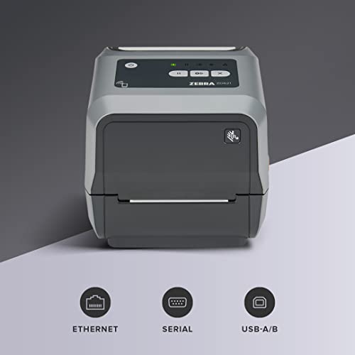 ZEBRA ZD621 Thermal Transfer Desktop Printer 203 dpi Print Width 4-inch USB Serial Ethernet ZD6A042-301F00EZ