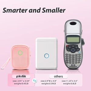 PikDik Bluetooth Label Maker Machine - Mini Portable Labeler with Tape, Label Printer for Labeling Jars Bins Home Organizing Office, Compatible with iPhone Android, USB Rechargeable Easy to Use