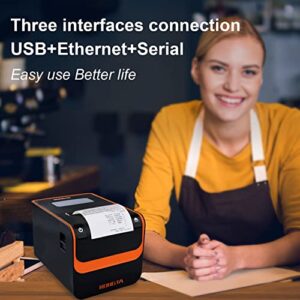 Rongta POS Printer, 80mm Direct Thermal Receipt Printer with Auto Cutter, USB Serial Ethernet Interface, Support Windows/Mac/Linux Cash Drawer, Restaurant Kitchen Printer for ESC/POS (RP332)