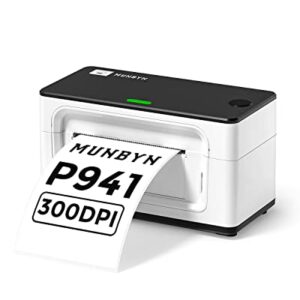 MUNBYN Thermal Label Printer 300DPI, 4x6 USB Shipping Label Printer for Shipping Packages & Small Business, Thermal Printer for Shipping Labels with USPS Shopify Ebay, One-Click Setup for Windows Mac