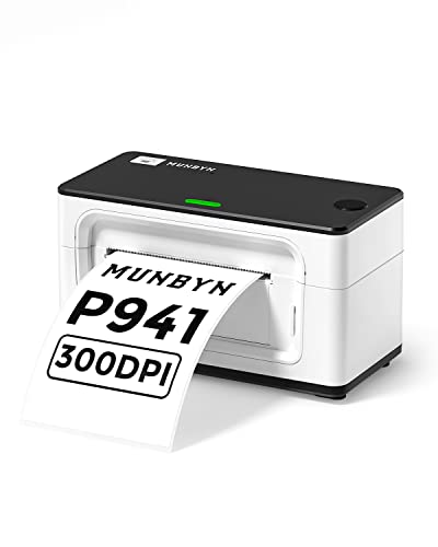 MUNBYN Thermal Label Printer 300DPI, 4x6 USB Shipping Label Printer for Shipping Packages & Small Business, Thermal Printer for Shipping Labels with USPS Shopify Ebay, One-Click Setup for Windows Mac