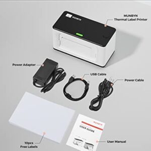 MUNBYN Thermal Label Printer 300DPI, 4x6 USB Shipping Label Printer for Shipping Packages & Small Business, Thermal Printer for Shipping Labels with USPS Shopify Ebay, One-Click Setup for Windows Mac