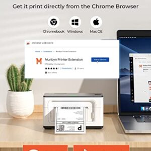 MUNBYN Thermal Label Printer 300DPI, 4x6 USB Shipping Label Printer for Shipping Packages & Small Business, Thermal Printer for Shipping Labels with USPS Shopify Ebay, One-Click Setup for Windows Mac