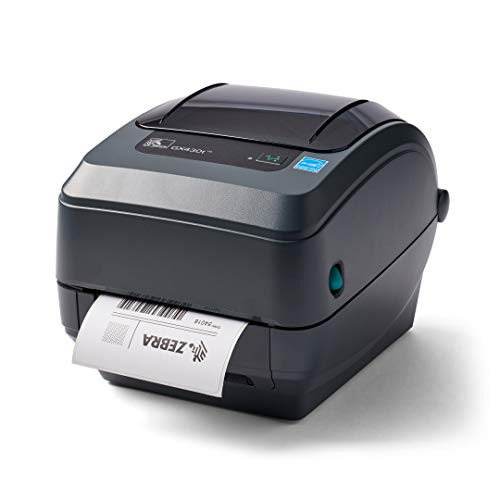 ZEBRA GX430t Thermal Transfer Desktop Printer Print Width of 4 in USB Serial and Parallel Port Connectivity GX43-102510-000