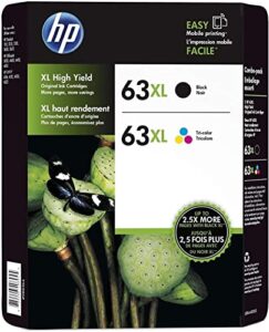 genuine hp 63xl high yield black and tri-color printer combo