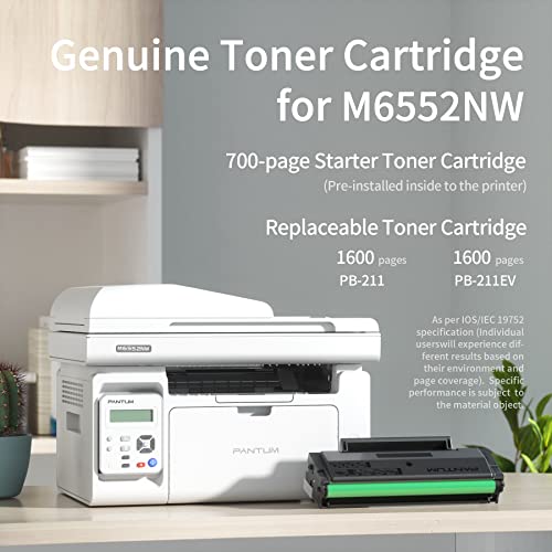 Pantum M6552NW Laser Printer All in One, Print Scan Copy with Mobile Printing and Auto Document Feeder, Monochrome Laser Printer, Speed up to 23 ppm