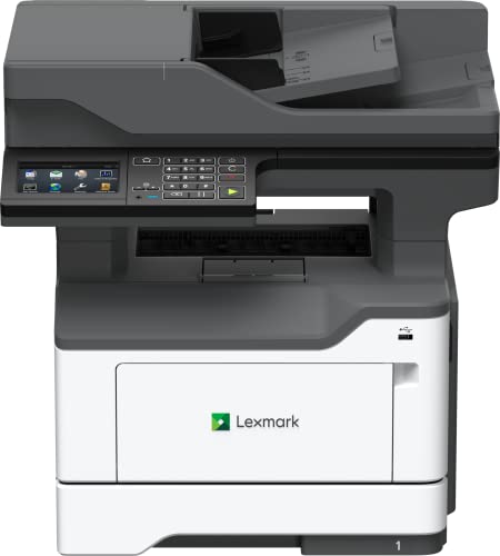 Lexmark MX521de Monochrome All-in One Laser Printer, Scan, Copy, Network Ready, Duplex Printing and Professional Features, Print Speed 46 ppm, Grey, 4.3 inch Touchscreen (36S0800)