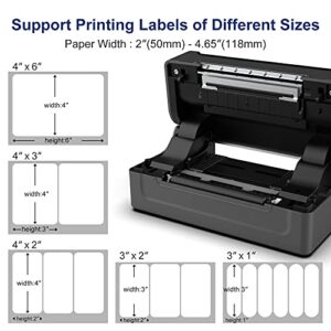 Meihengtong Thermal Label Printer - Milestone Shipping Label Printer High Speed Label Makers 4x6 Label Printer Compatible with Ebay,Shopify,UPS,Amazon,Etsy, Support Windows&Mac (Gray)