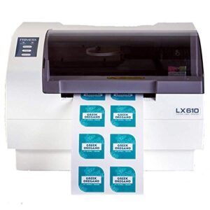 primera lx610 color inkjet label printer with plotter cutter 74541 – print and cut any label shape or size in one machine. prints up to 5 inches wide
