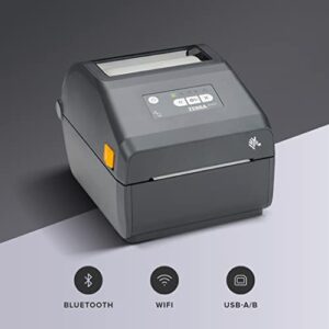 ZEBRA ZD421 Direct Thermal Desktop Printer 203 dpi Print Width 4-inch USB 802.11ac ZD4A042-D01W01EZ