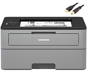 brother hl_l23 series compact monochrome laser printer, 32ppm, 250 sheets, wireless, mobile printing, auto 2-sided printing, with mtc printer cable, black