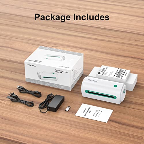 Tordorday Bluetooth Shipping Label Printer Work with App Elabel 4x6 Bluetooth Thermal Label Printer for Shipping Packages, Compatible with USPS, Shopify, Amazon, Ebay, FedEx