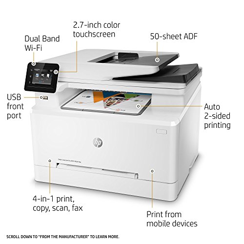 HP Color Laserjet Pro M281cdw Wireless Multifunction Laser Printer (Renewed)