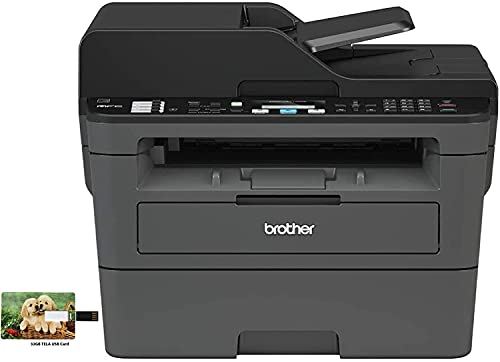 Brother MFC L2700 Series Compact Wireless Monochrome Laser All-in-One Printer, ADF, Mobile Printing, Print Copy Scan Fax, 2-line LCD, Up to 32 Pages/Min, Auto Duplex Printing, 32GB Tela USB Card