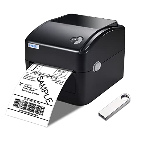 VRETTI Shipping Label Printer, Thermal Label Printer for Shipping Packages, 4x6 Barcode Label Printer Compatible with Windows & Mac System, Label Maker Machine for Small Business UPS Ebay Amazon label