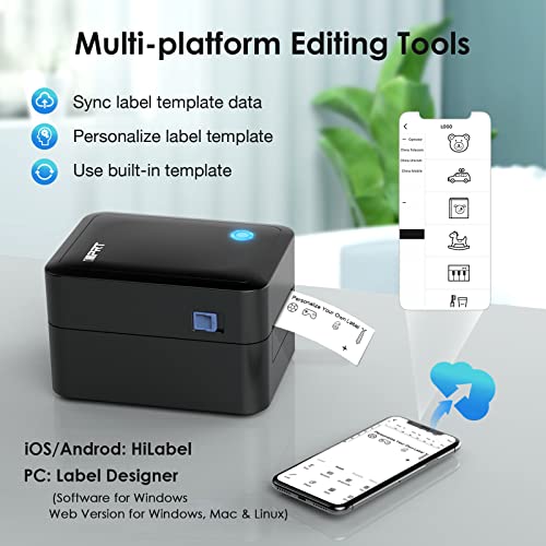 iDPRT Bluetooth Label Printer - 2022 Ultra Fast Thermal Label Printer with APP, Wireless Label Maker for 1"-3.15" Width Barcode, Address, Mailing, Filling etc, Support Windows, Mac, iOS& Android