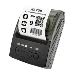 netum bluetooth receipt printer, portable 58mm mini thermal pos printer, compatible with android/windows