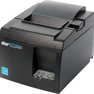 Star Micronics TSP143IIIU (TSP100III USB) Thermal Monochrome Receipt Printer, Charcoal Grey - Device and Mfi USB Ports, Auto-Cutter, Internal Power Supply - YKGAV