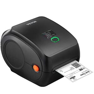 VEVOR Direct Bluetooth Thermal Label Printer HD(300DPI), All in One BT-USB Cable Dual-use Shipping Label Printer w/Automatic Label Recognition, Support Windows/MacOS/Linux/Chromebook/Android/iOS