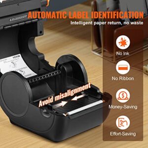 VEVOR Direct Bluetooth Thermal Label Printer HD(300DPI), All in One BT-USB Cable Dual-use Shipping Label Printer w/Automatic Label Recognition, Support Windows/MacOS/Linux/Chromebook/Android/iOS