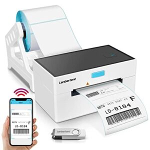 lanbertent bluetooth thermal shipping label printer, 160mm/s 4×6 wireless label maker machine for small business home packages, support amazon, ebay, etsy, shopify, ups, fedex, usps, multiple systems