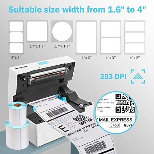 Lanbertent Bluetooth Thermal Shipping Label Printer, 160mm/s 4×6 Wireless Label Maker Machine for Small Business Home Packages, Support Amazon, Ebay, Etsy, Shopify, UPS, FedEx, USPS, Multiple Systems