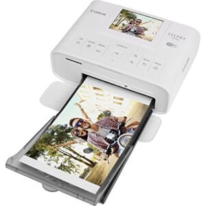 HeroFiber Canon SELPHY CP1300 Wireless Compact Photo Printer (White) + Canon KP-108IN Color Ink Paper Set (Produces up to 108 of 4 x 6 Prints) + USB Printer Cable Ultra Gentle Cleaning Cloth