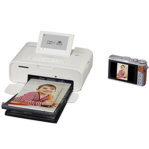 HeroFiber Canon SELPHY CP1300 Wireless Compact Photo Printer (White) + Canon KP-108IN Color Ink Paper Set (Produces up to 108 of 4 x 6 Prints) + USB Printer Cable Ultra Gentle Cleaning Cloth