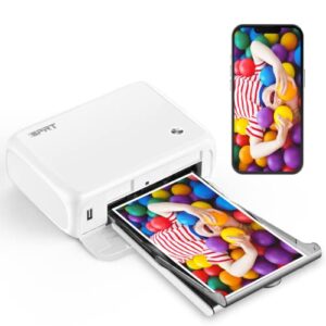 idprt 4” x 6” photo printer, instant photo printer with 10 sheets & 1 ribbon, full-color photo, ar video printing, thermal dye sublimation, thermal photo printer for home use, support ios android