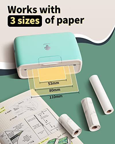 Phomemo M04S Portable Thermal Printer Sticky Note Printer, Bluetooth Label Printer, Support 2/3/4 inch Printing Width, 300 dpi,Compatible with iOS + Android, Suitable for Labels, Notes, documents