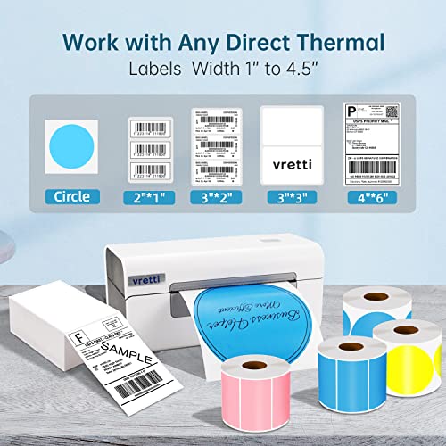 vretti Thermal Label Printer, Thermal Shipping Label Printer, 4x6 Label Printer for Shipping Packages & Small Business, 152mm/s Barcode Label Printer Compatible with USPS UPS Amazon Ebay