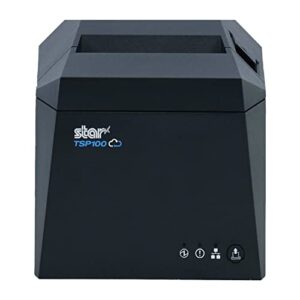 Star Micronics TSP143IV TSP143III TSP100III Ethernet(LAN) Thermal Receipt Printer with CloudPRNT,Android Open Accessory (AOA) and USB Cable Connectivity,250mm/sec Print Speed,203 dpi, Grey - YKGAV