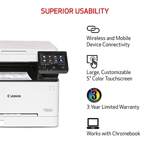 Canon Color imageCLASS MF653Cdw - Multifunction, Duplex, Wireless, Mobile-Ready Laser Printer with 3 Year Limited Warranty