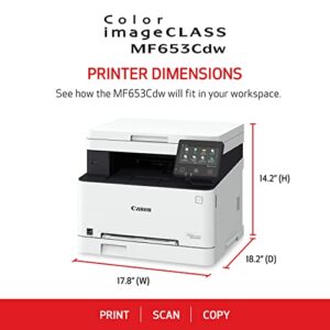 Canon Color imageCLASS MF653Cdw - Multifunction, Duplex, Wireless, Mobile-Ready Laser Printer with 3 Year Limited Warranty