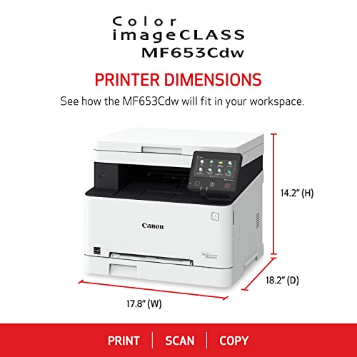 Canon Color imageCLASS MF653Cdw - Multifunction, Duplex, Wireless, Mobile-Ready Laser Printer with 3 Year Limited Warranty