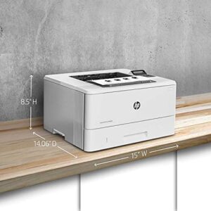 HP Laserjet Pro M404n Single-Function Wired Monochrome Laser Printer, White - Print only - 40 ppm, 4800 x 600 dpi, 256MB Memory, 8.5 x 14, Ethernet, Cbmou Printer_Cable