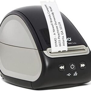 DYMO LabelWriter 550 Turbo Direct Thermal Label Printer, USB and LAN Connectivity Monochrome Label Maker - Print up to 90 Labels Per Minute, 300 dpi, Auto Label Recognition