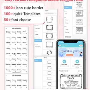 Memoking M200 Label Maker Machine with Tape 3 Rolls - Portable Label Printer for Labeling Products - Bluetooth Label-Maker Wireless - Thermal Barcode Label Printer for Clothes,Address,Jars,Album,Cable