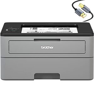 brother compact hl-l2350dwb print only wireless monochrome laser printer for business office, auto duplex printing, 250-sheet capacity, amazon dash replenishment ready, tillsiy usb printer cable